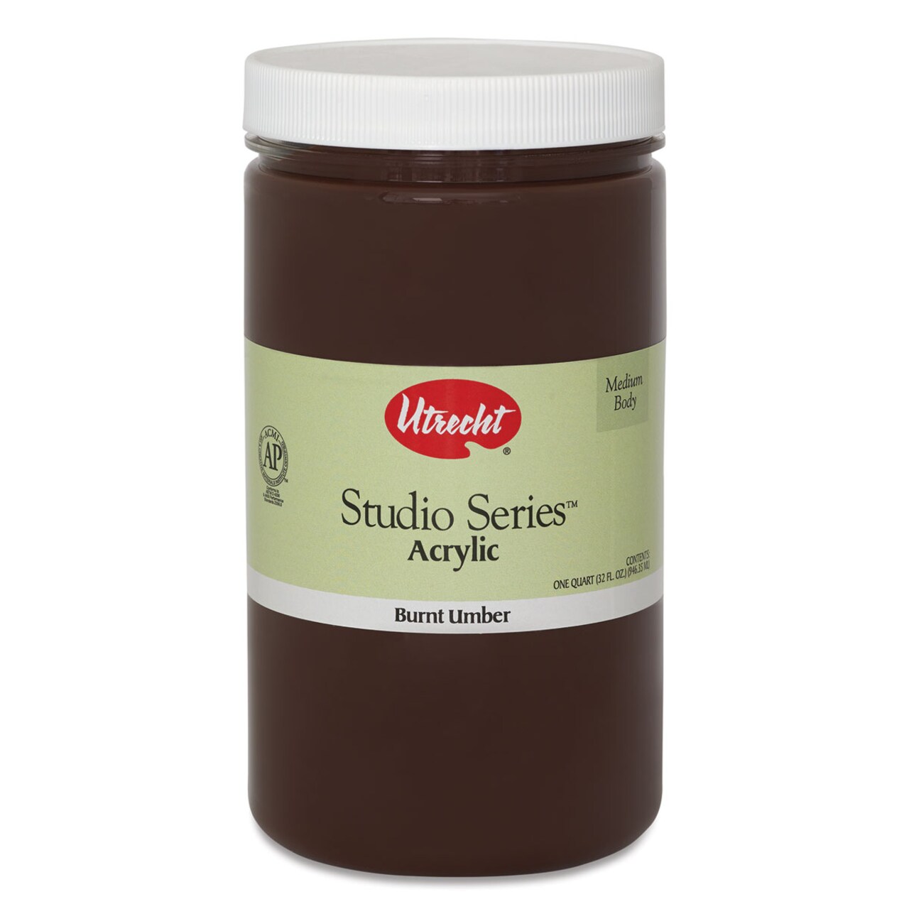 Utrecht Studio Series Acrylic Paint - Burnt Umber, Quart